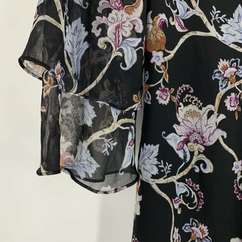 White House Black Market Dress Floral Cold Shoulder - Picture 5 of 10